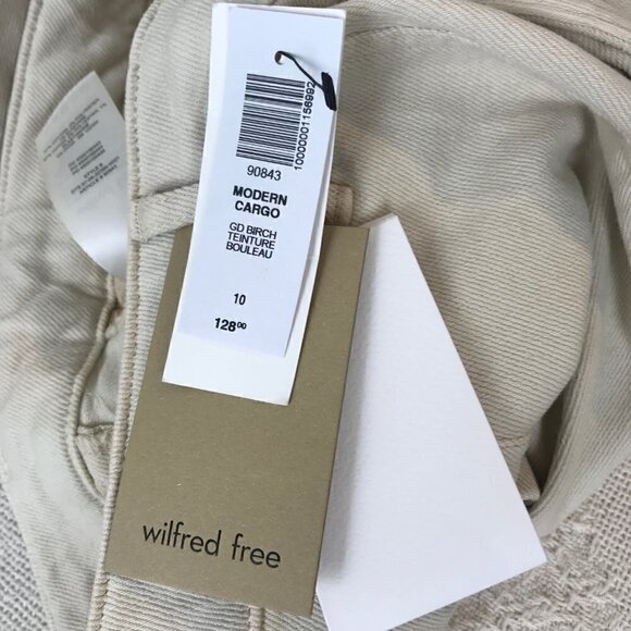 NWT Aritzia Wilfred Free Modern Cargo Pant High-waisted pants Beige Size 10 - Picture 10 of 10